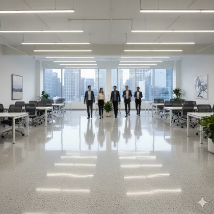 office floor with epoxy applied 